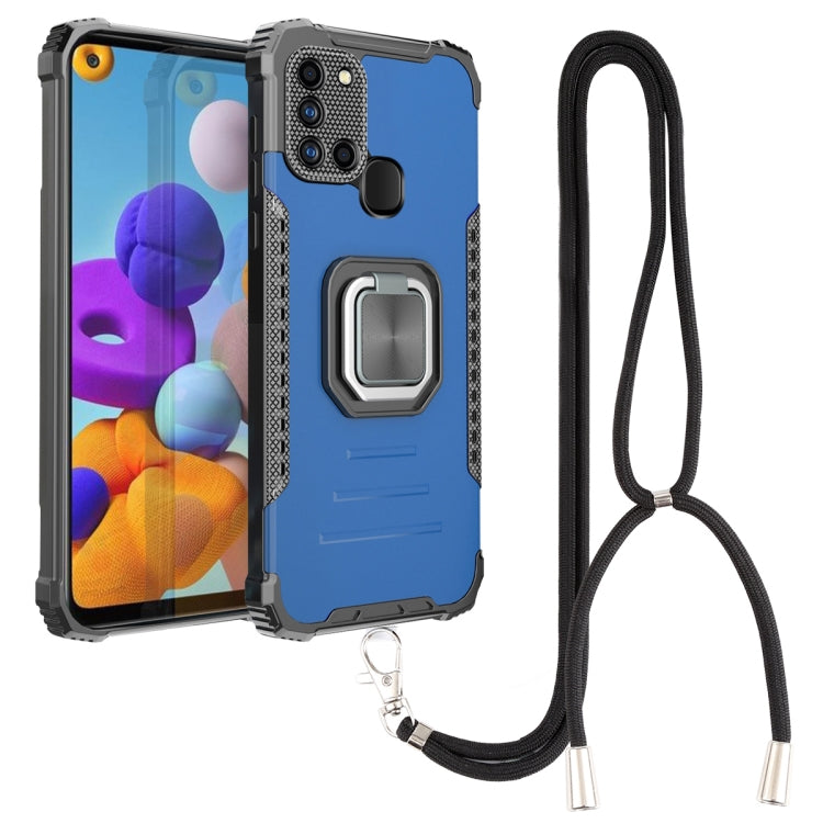 For Samsung Galaxy A21s Lanyard Aluminum TPU Case