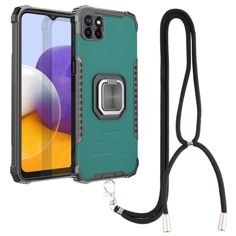 For Samsung Galaxy A22 5G Lanyard Aluminum TPU Case