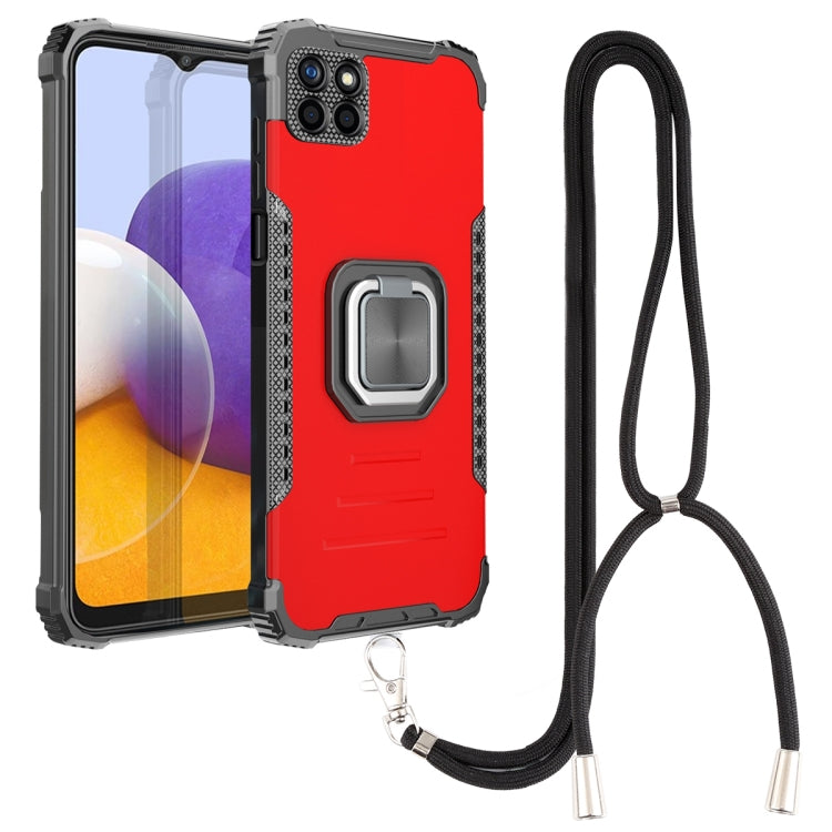 For Samsung Galaxy A22 5G Lanyard Aluminum TPU Case