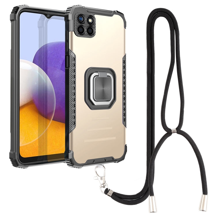 For Samsung Galaxy A22 5G Lanyard Aluminum TPU Case