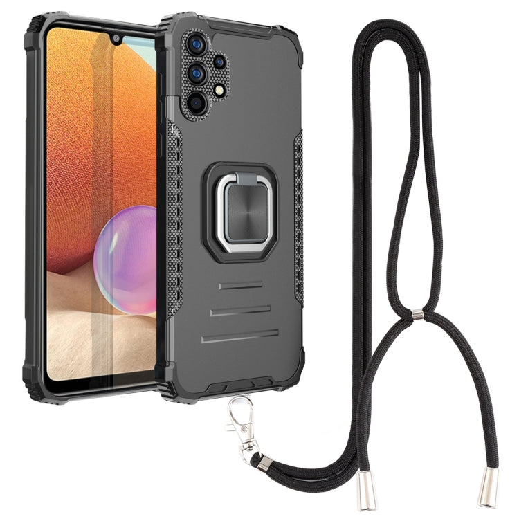 For Samsung Galaxy A32 4G Lanyard Aluminum TPU Case
