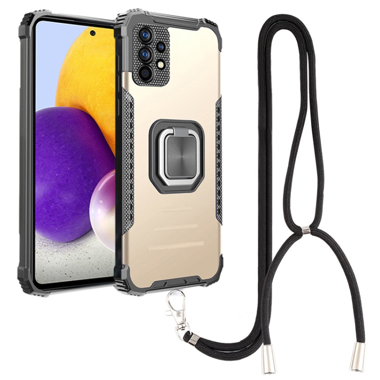 For Samsung Galaxy A72 4G / 5G Lanyard Aluminum TPU Case