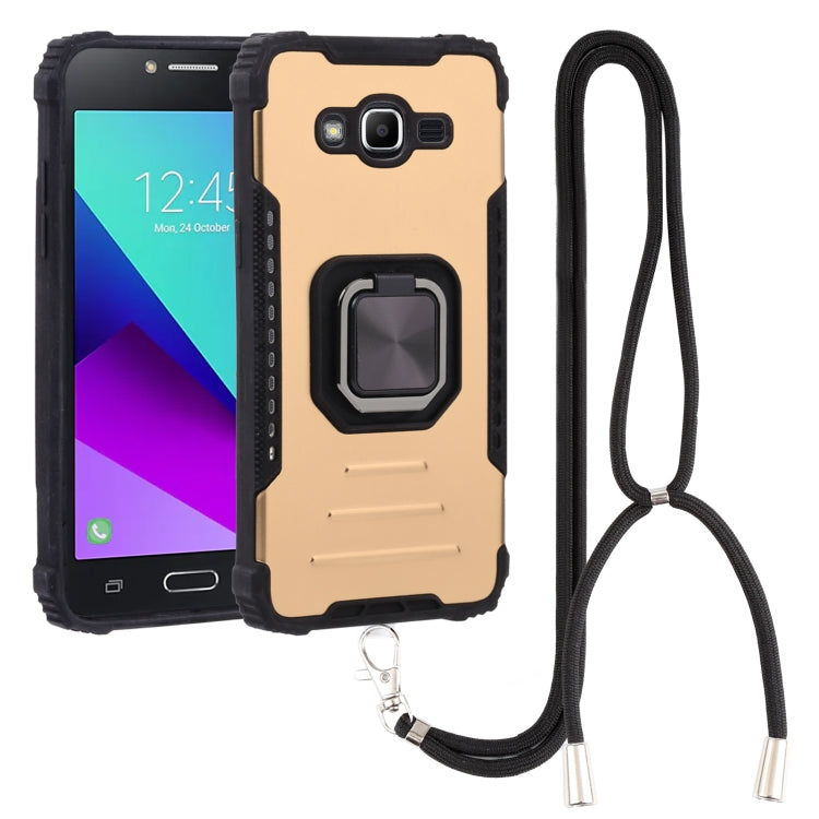 For Samsung Galaxy J2 Prime G532 Fine Hole Version Lanyard Aluminum TPU Case