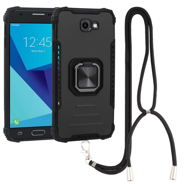 For Samsung Galaxy J7 Prime Lanyard Aluminum TPU Case