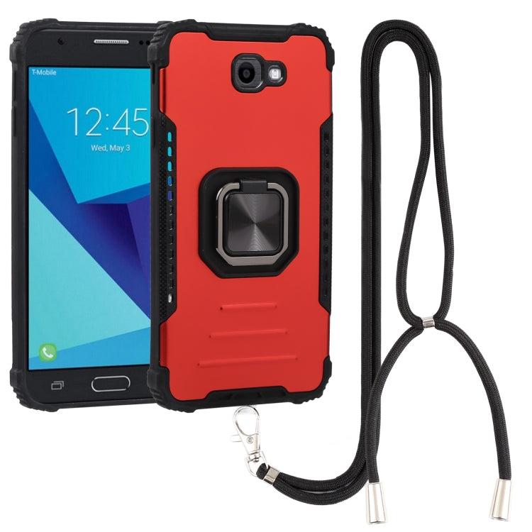 For Samsung Galaxy J7 Prime Lanyard Aluminum TPU Case