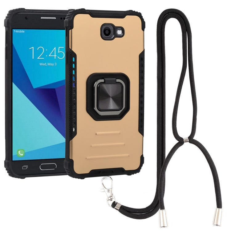 For Samsung Galaxy J7 Prime Lanyard Aluminum TPU Case