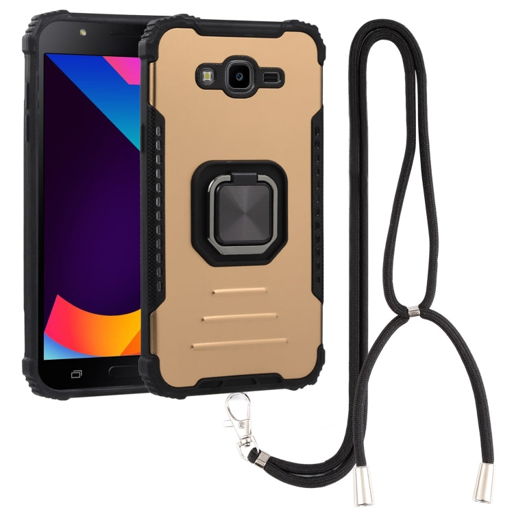 For Samsung Galaxy J7/J7 Nxt Fine Hole Ver Lanyard Aluminum TPU Case