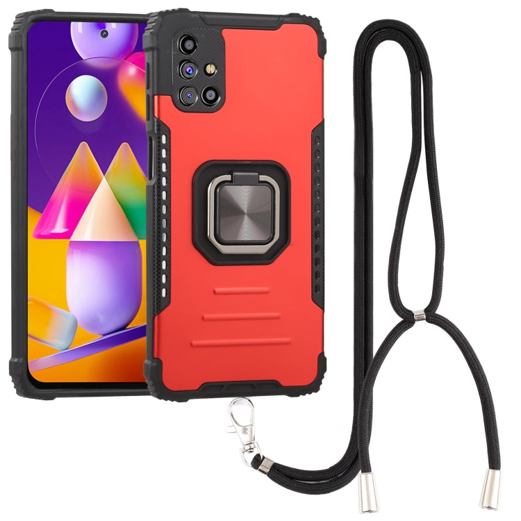 For Samsung Galaxy M31s Lanyard Aluminum TPU Case