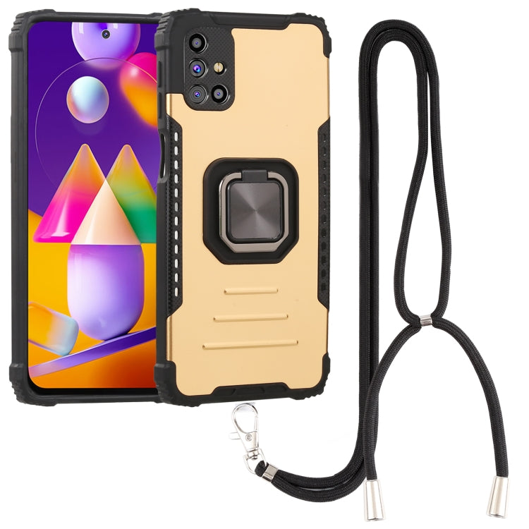 For Samsung Galaxy M31s Lanyard Aluminum TPU Case