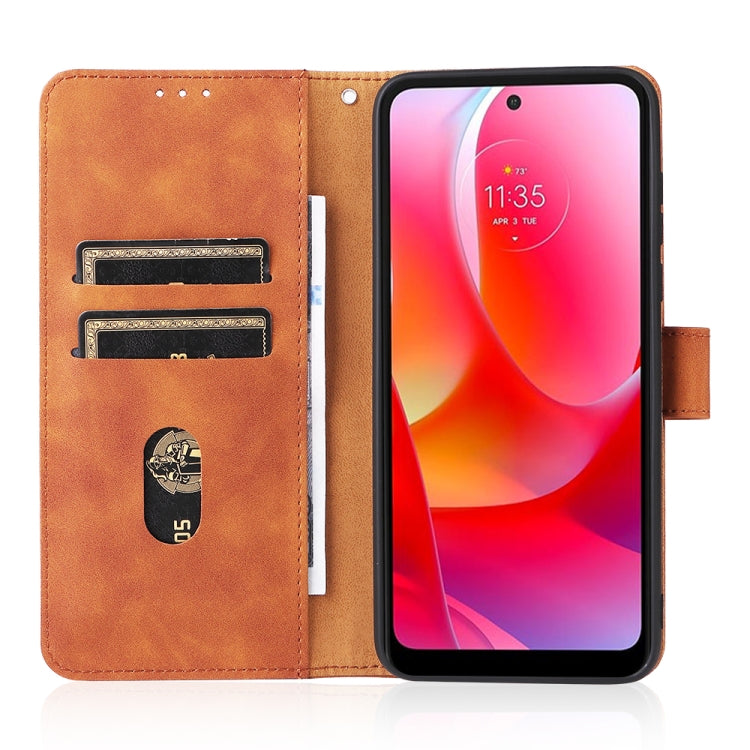For Motorola Moto G Power 2022 Skin Feel Magnetic Horizontal Flip Leather Phone Case