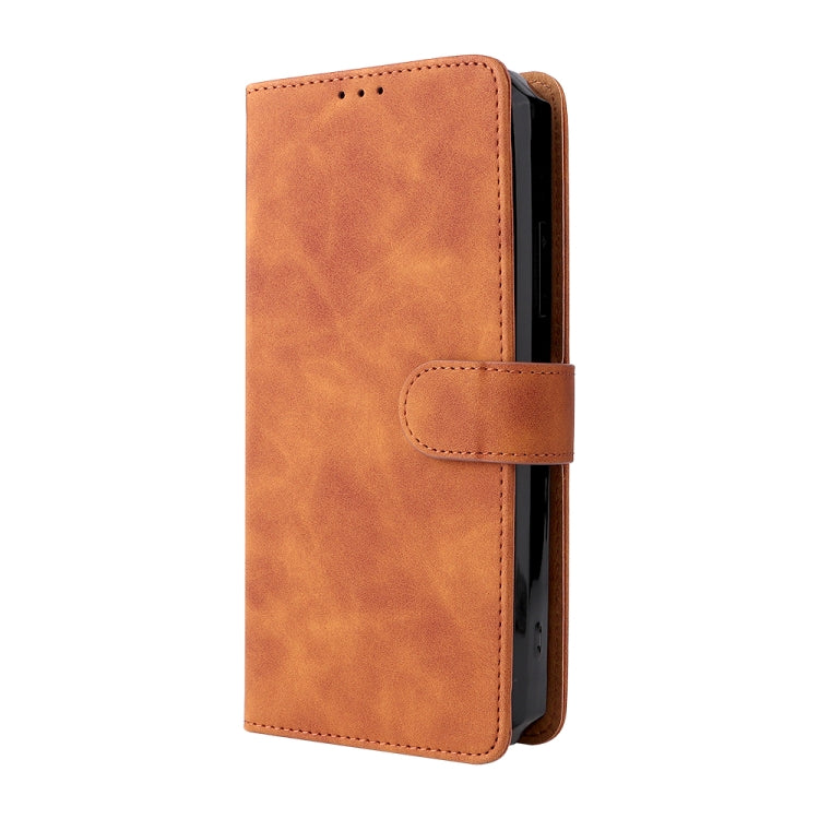 For Oukitel WP15 5G Solid Color Skin Feel Magnetic Buckle Leather Phone Case