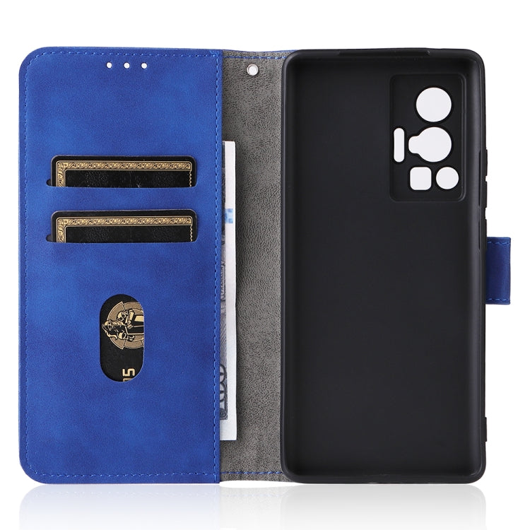 For vivo X70 Pro Solid Color Skin Feel Magnetic Buckle Leather Phone Case