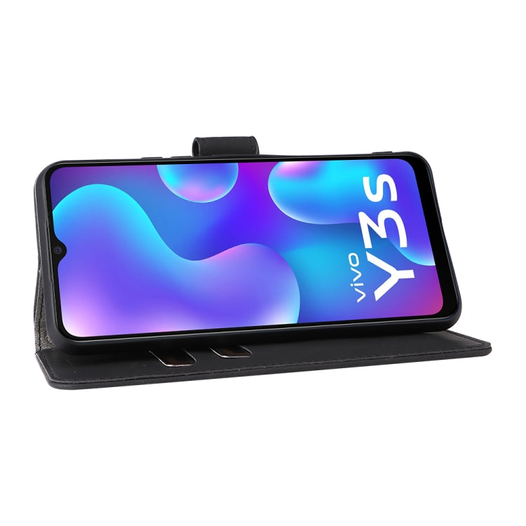 For vivo Y3s 2021 Solid Color Skin Feel Magnetic Buckle Leather Phone Case