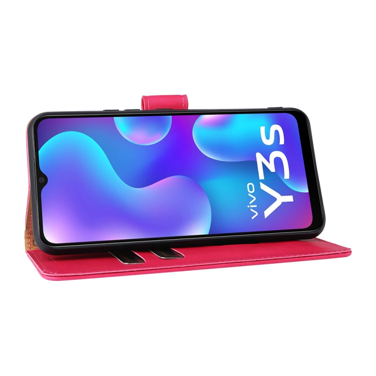 For vivo Y3s 2021 Solid Color Skin Feel Magnetic Buckle Leather Phone Case