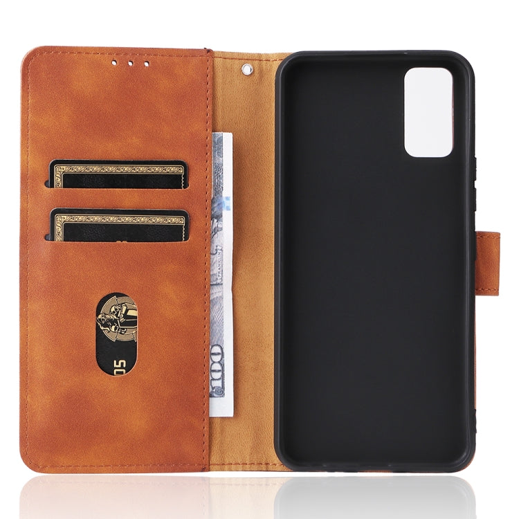 For vivo Y3s 2021 Solid Color Skin Feel Magnetic Buckle Leather Phone Case