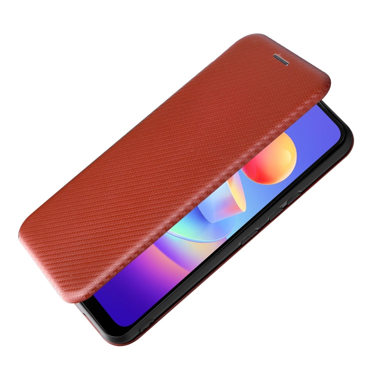 For vivo Y3s 2021 Carbon Fiber Texture Horizontal Flip Leather Phone Case