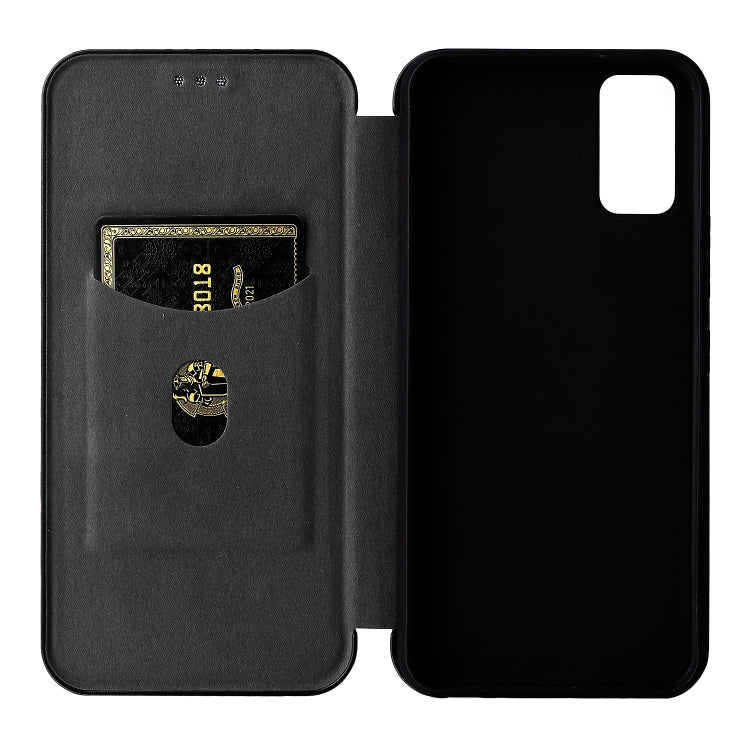 For vivo Y3s 2021 Carbon Fiber Texture Horizontal Flip Leather Phone Case