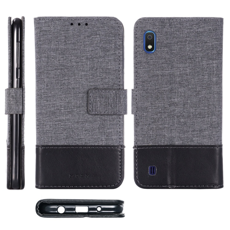 For Galaxy A10 MUMXA MX102 Horizontal Flip Canvas Stitching Leather Case with Holder & Card Slots & Wallet