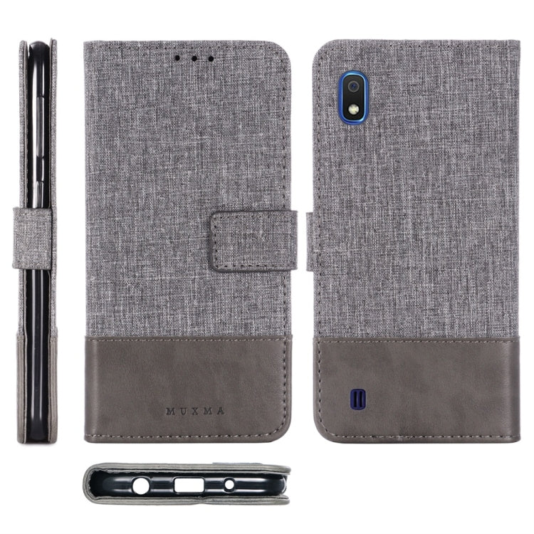 For Galaxy A10 MUMXA MX102 Horizontal Flip Canvas Stitching Leather Case with Holder & Card Slots & Wallet
