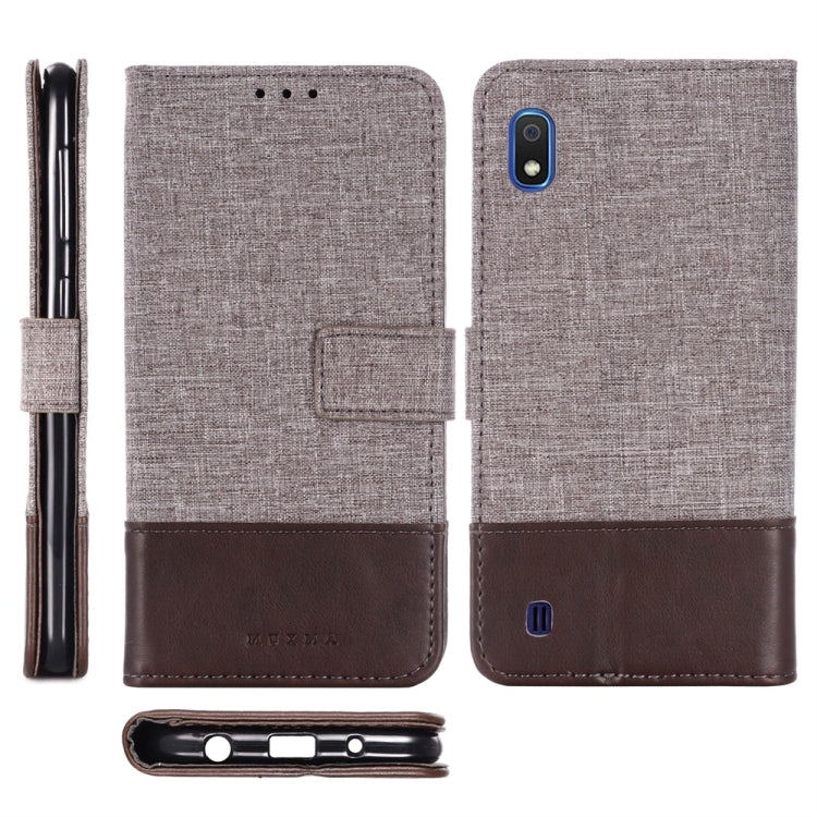 For Galaxy A10 MUMXA MX102 Horizontal Flip Canvas Stitching Leather Case with Holder & Card Slots & Wallet