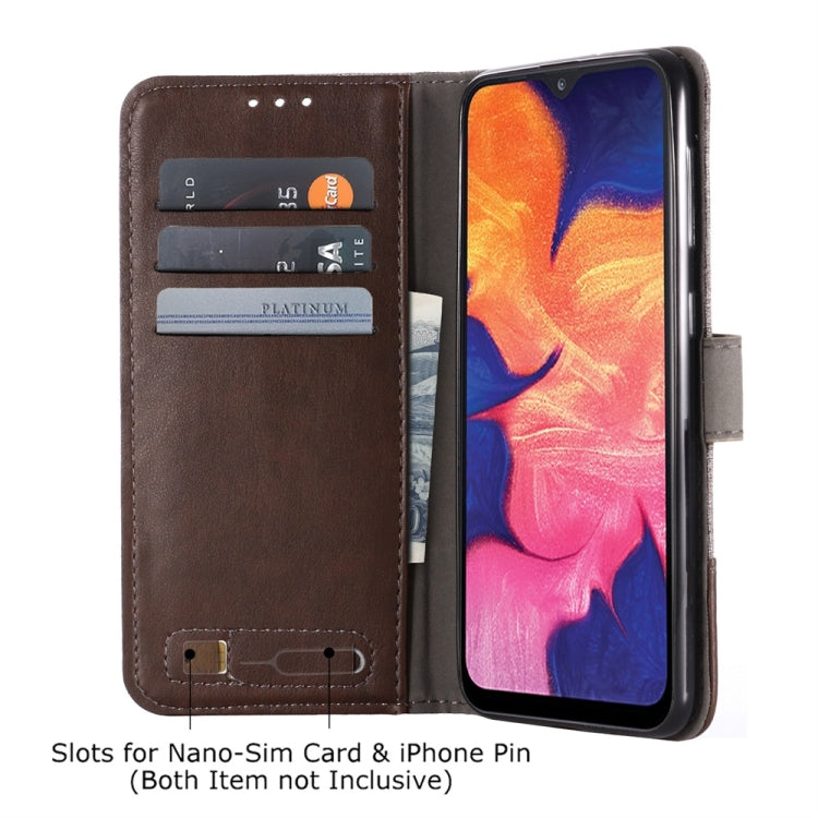 For Galaxy A10 MUMXA MX102 Horizontal Flip Canvas Stitching Leather Case with Holder & Card Slots & Wallet