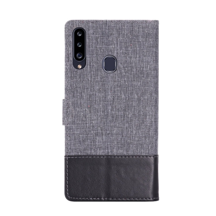 For Galaxy A20s MUMXA MX102 Horizontal Flip Canvas Stitching Leather Case with Holder & Card Slots & Wallet