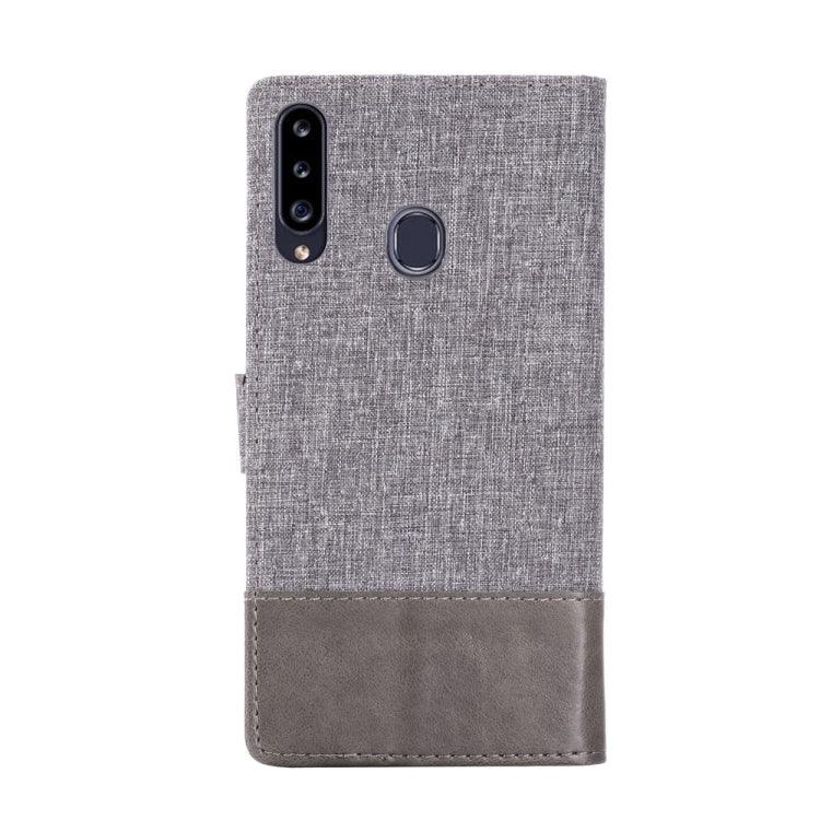 For Galaxy A20s MUMXA MX102 Horizontal Flip Canvas Stitching Leather Case with Holder & Card Slots & Wallet