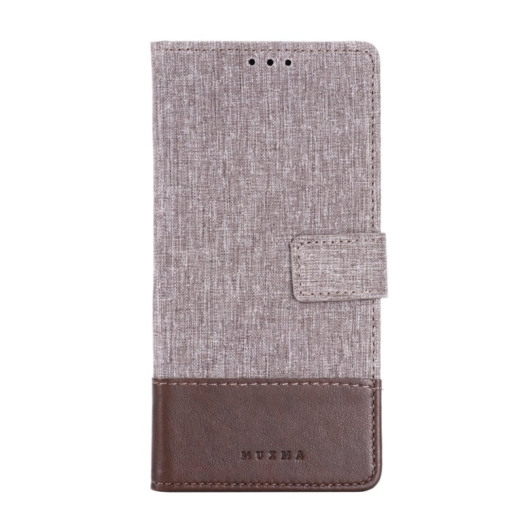 For Galaxy A20s MUMXA MX102 Horizontal Flip Canvas Stitching Leather Case with Holder & Card Slots & Wallet