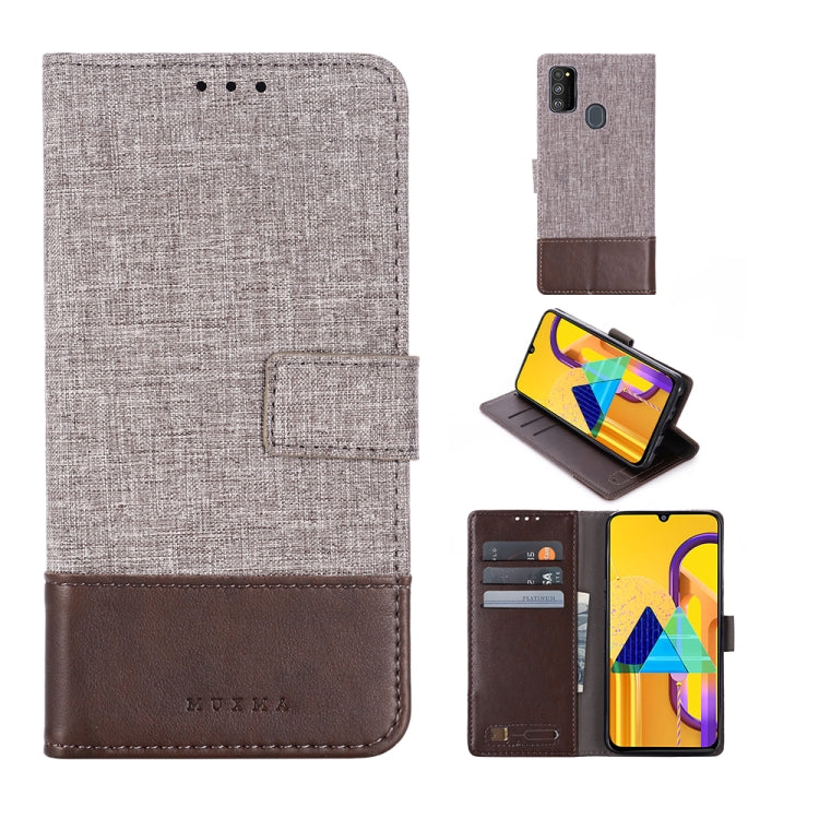 For Galaxy A30s MUMXA MX102 Horizontal Flip Canvas Stitching Leather Case with Holder & Card Slots & Wallet(Brown)