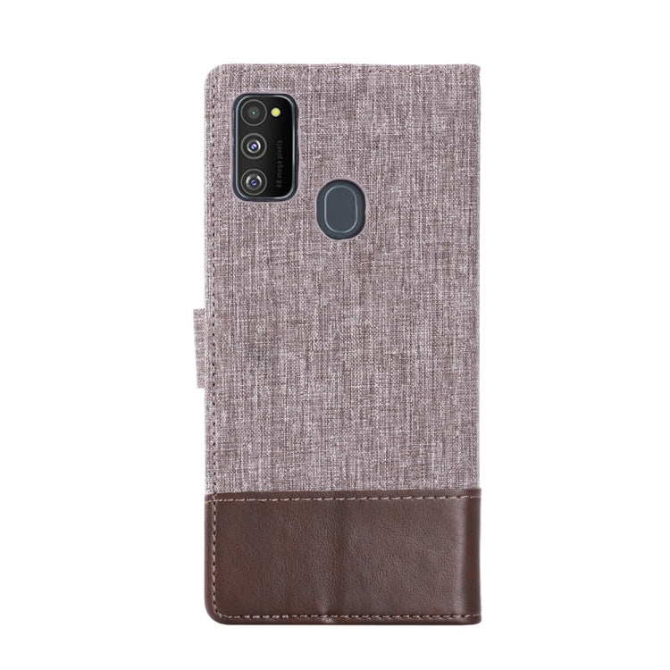 For Galaxy A30s MUMXA MX102 Horizontal Flip Canvas Stitching Leather Case with Holder & Card Slots & Wallet(Brown)