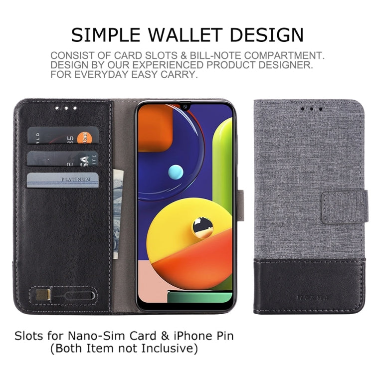 For Galaxy A50s MUMXA MX102 Horizontal Flip Canvas Stitching Leather Case with Holder & Card Slots & Wallet