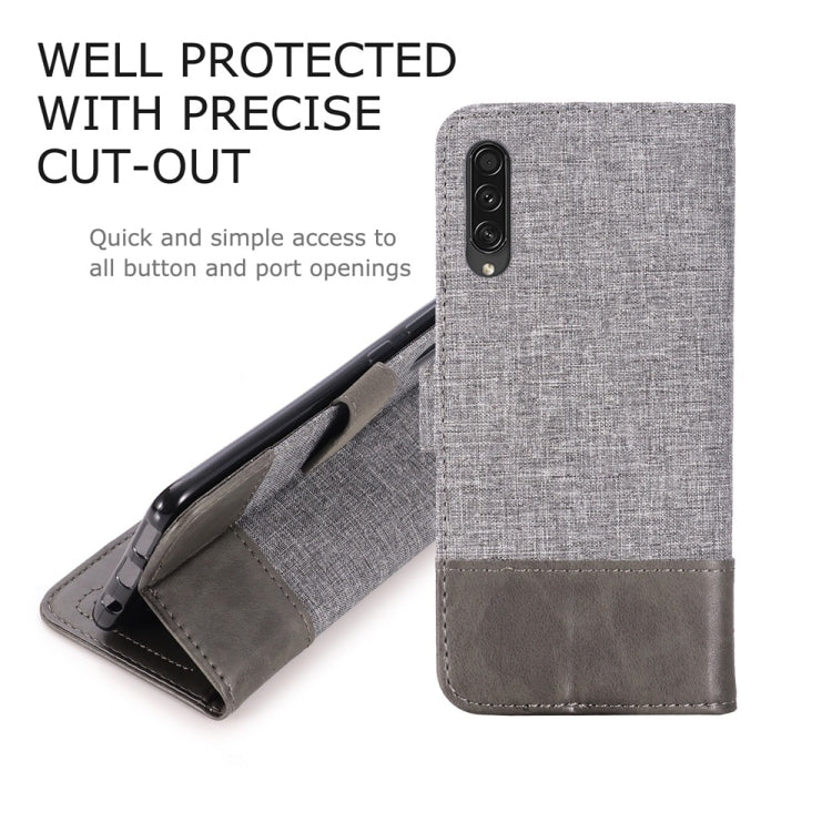 For Galaxy A50s MUMXA MX102 Horizontal Flip Canvas Stitching Leather Case with Holder & Card Slots & Wallet