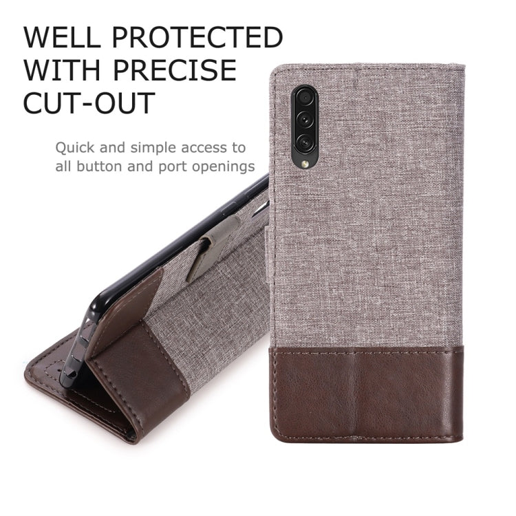 For Galaxy A50s MUMXA MX102 Horizontal Flip Canvas Stitching Leather Case with Holder & Card Slots & Wallet