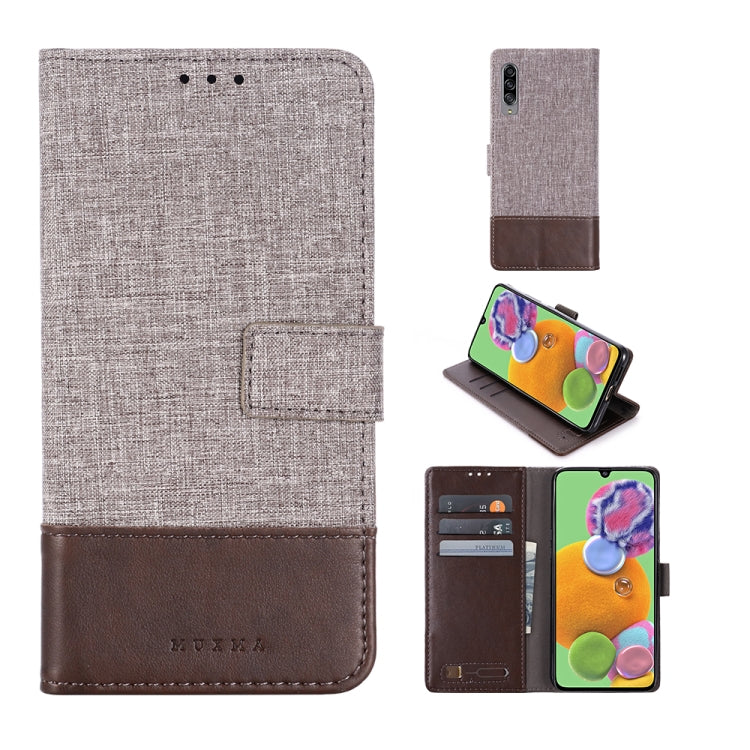 For Galaxy A90 5G MUMXA MX102 Horizontal Flip Canvas Stitching Leather Case with Holder & Card Slots & Wallet(Brown)