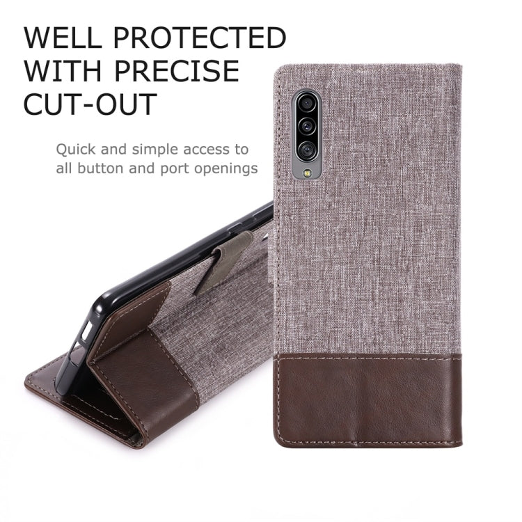 For Galaxy A90 5G MUMXA MX102 Horizontal Flip Canvas Stitching Leather Case with Holder & Card Slots & Wallet(Brown)