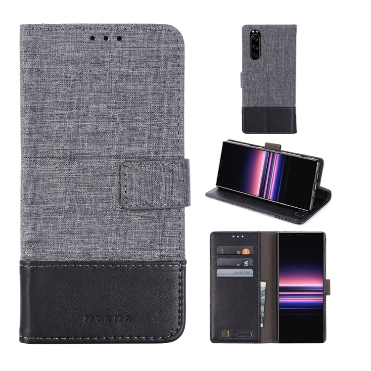 For Sony Xperia 5 MUMXA MX102 Horizontal Flip Canvas Stitching Leather Case with Holder & Card Slots & Wallet