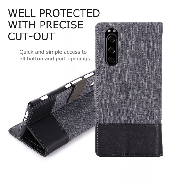 For Sony Xperia 5 MUMXA MX102 Horizontal Flip Canvas Stitching Leather Case with Holder & Card Slots & Wallet