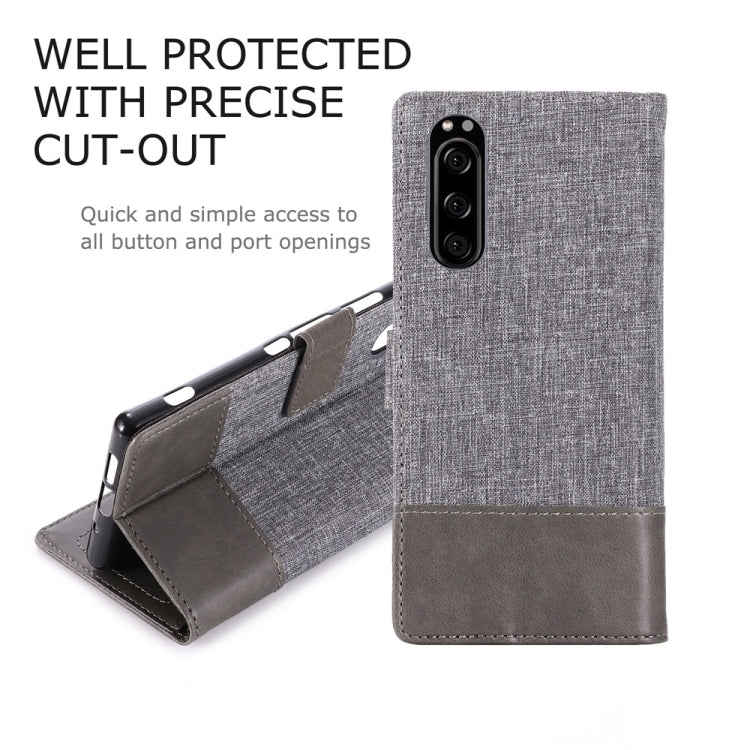 For Sony Xperia 5 MUMXA MX102 Horizontal Flip Canvas Stitching Leather Case with Holder & Card Slots & Wallet