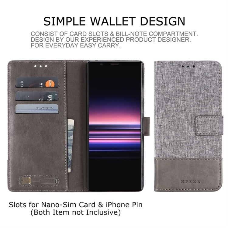 For Sony Xperia 5 MUMXA MX102 Horizontal Flip Canvas Stitching Leather Case with Holder & Card Slots & Wallet