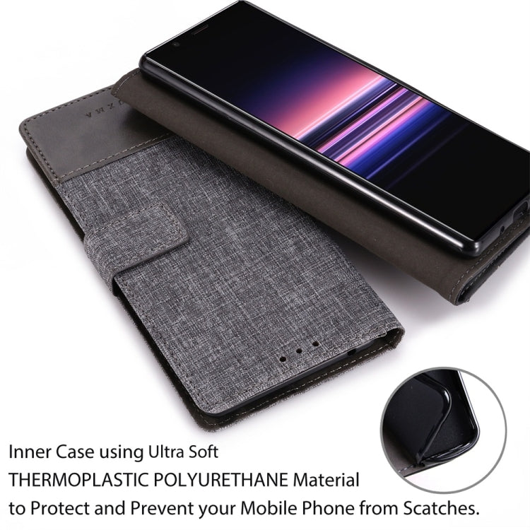 For Sony Xperia 5 MUMXA MX102 Horizontal Flip Canvas Stitching Leather Case with Holder & Card Slots & Wallet