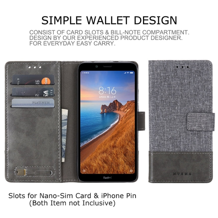For Xiaomi Redmi 7A MUMXA MX102 Horizontal Flip Canvas Stitching Leather Case with Holder & Card Slots & Wallet