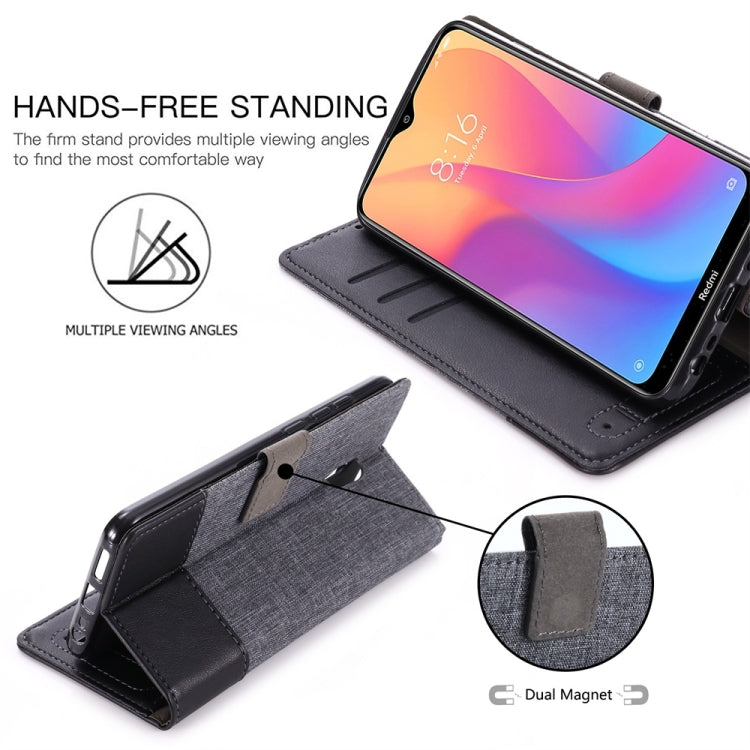 For Xiaomi Redmi 8A MUMXA MX102 Horizontal Flip Canvas Stitching Leather Case with Holder & Card Slots & Wallet
