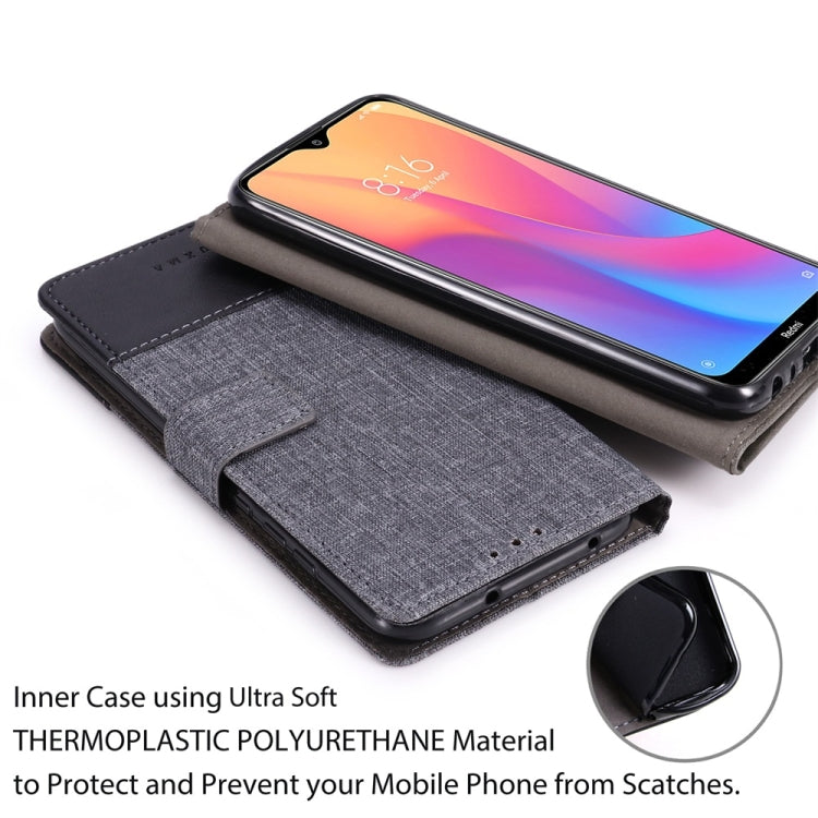 For Xiaomi Redmi 8A MUMXA MX102 Horizontal Flip Canvas Stitching Leather Case with Holder & Card Slots & Wallet