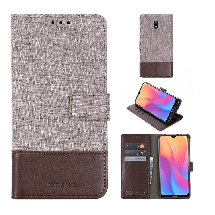 For Xiaomi Redmi 8A MUMXA MX102 Horizontal Flip Canvas Stitching Leather Case with Holder & Card Slots & Wallet
