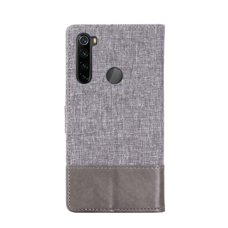 For Xiaomi Redmi Note 8 MUMXA MX102 Horizontal Flip Canvas Stitching Leather Case with Holder & Card Slots & Wallet(Grey)