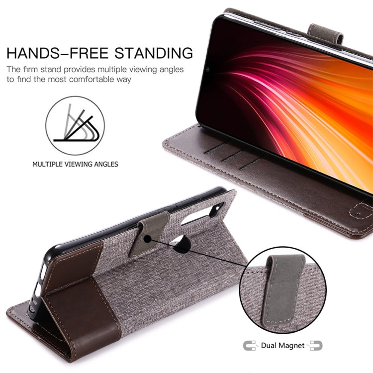 For Xiaomi Redmi Note 8T MUMXA MX102 Horizontal Flip Canvas Stitching Leather Case with Holder & Card Slots & Wallet(Brown)