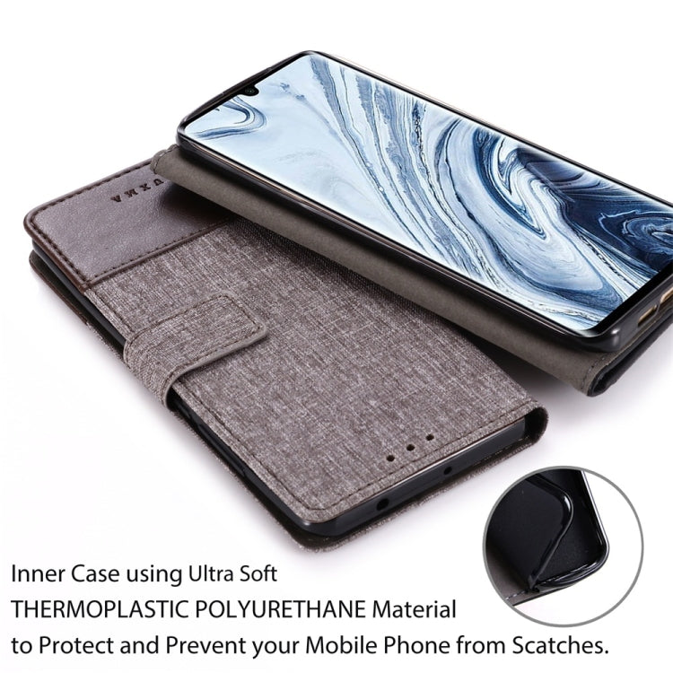 For Xiaomi Mi Note 10 MUMXA MX102 Horizontal Flip Canvas Stitching Leather Case with Holder & Card Slots & Wallet(Brown)