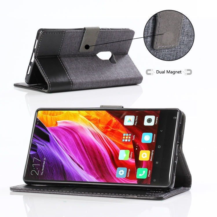 For Xiaomi Mi Mix MUMXA MX102 Horizontal Flip Canvas Stitching Leather Case with Holder & Card Slots & Wallet