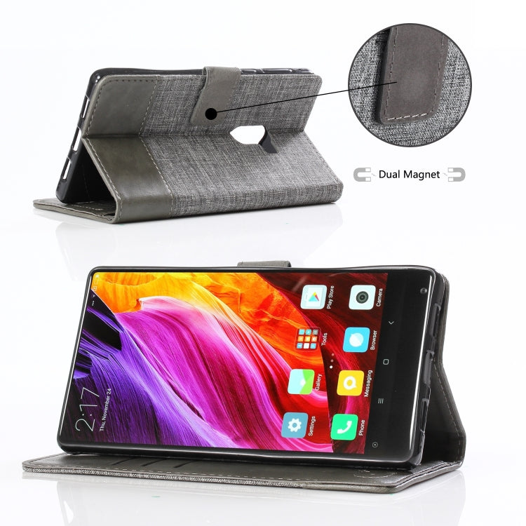 For Xiaomi Mi Mix MUMXA MX102 Horizontal Flip Canvas Stitching Leather Case with Holder & Card Slots & Wallet