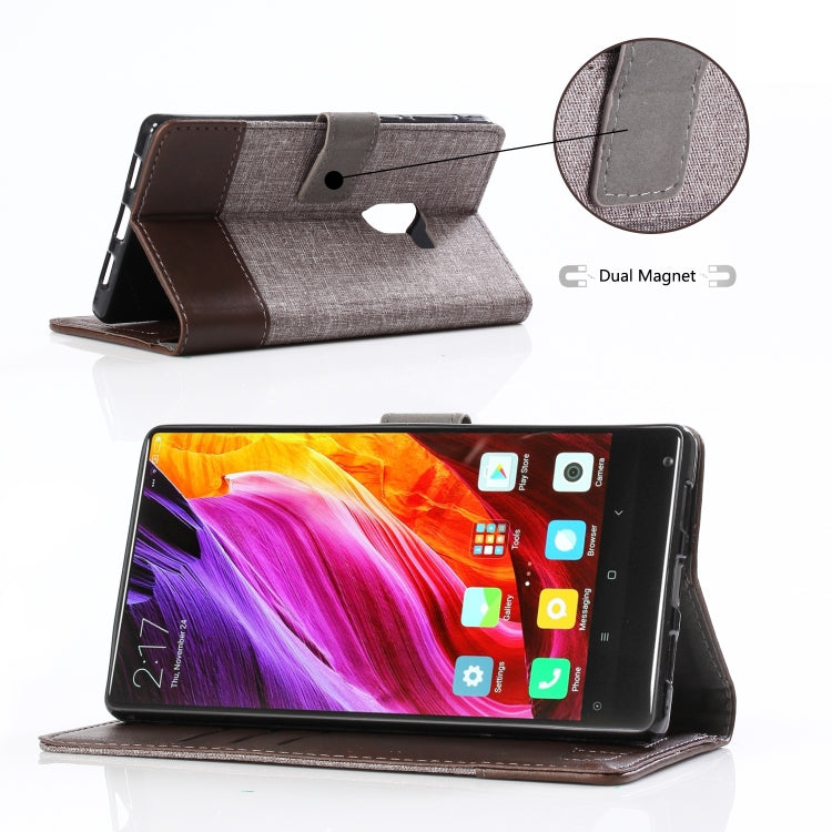 For Xiaomi Mi Mix MUMXA MX102 Horizontal Flip Canvas Stitching Leather Case with Holder & Card Slots & Wallet